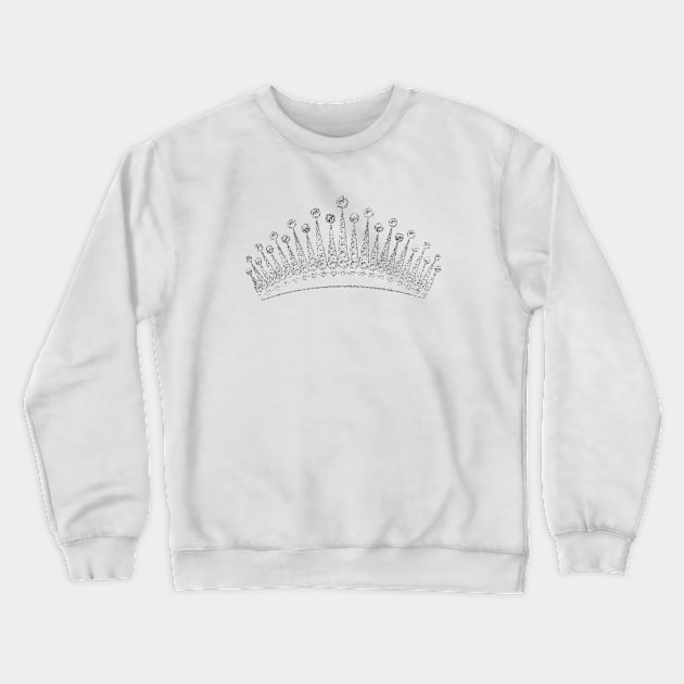 Silver Glitter Crown Crewneck Sweatshirt by Sonja818